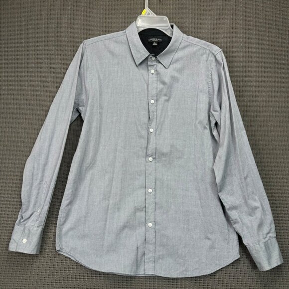 London Fog Mens Size L Gray Long Sleeve Button-Down Shirt Cotton - Picture 1 of 7